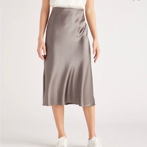Quince washable silk skirt - gray